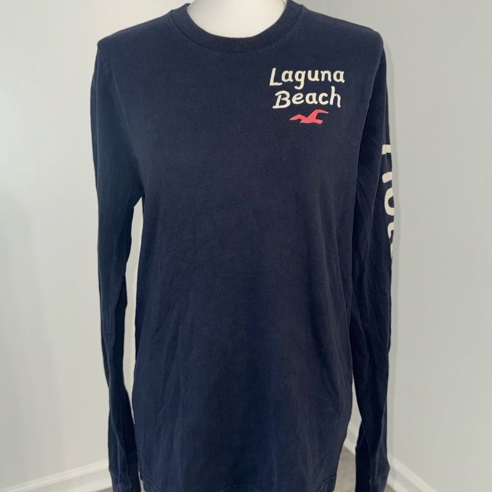 VTG Hollister Laguna Beach Navy Long Sleeve T Shirt‎ Men’s Medium 100% Cotton